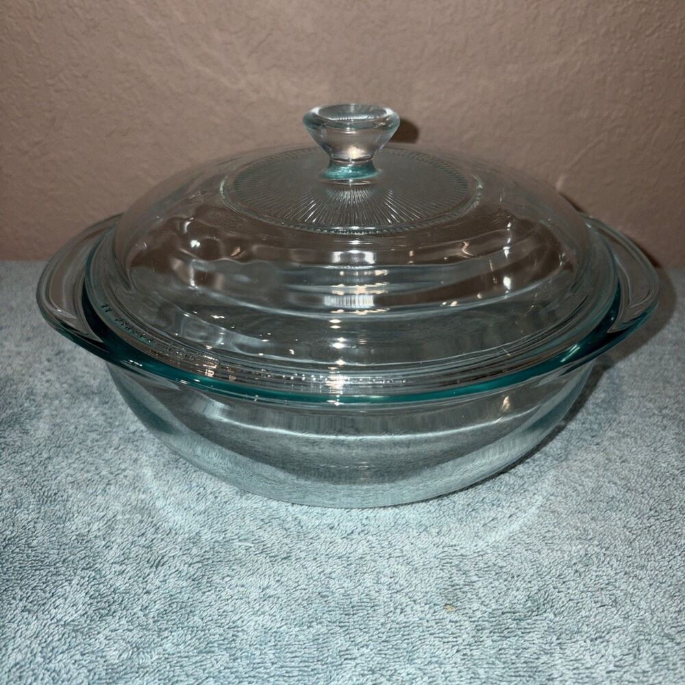 Pyrex 023-N Originals Clear Glass 1.5 qt Round Covered Casserole with Lid 623C